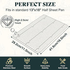 Cooling Racks for Cooking and Baking - 11.5"x16.5" Oven Safe Premium Stainless Steel Heavy Duty Baking Rack Tight-Wire, Fits Half Sheet Pan for Roasting & Grilling & Cooking - 1 Pack - Heavy Duty