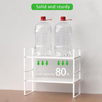 Expandable Cabinet Storage Shelf Stackable Organizer Rack for Kitchen Bathroom Pantry Spice Cupboard Coffee Countertop Home Office Desk Heavy Duty Nonslip White Small 3 Packs