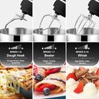 Kitchen in the box 7QT 900W 10-Speed Stand Mixer, Tilt-Head Kitchen Electric Mixer with Dough Hook, Whisk & Flat Beater(Onyx Black)