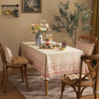 ISAENNE Designer Linen Floral Long Rectangle Tablecloth,Pale Yellow Farmhouse Indoor Table Cloth,Durable Decor Tablecloths for Dining Kitchen Thanksgiving Christmas,63"*102"-Chamonix A