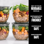 S'well Tritan Prep Bowl Set of 4, 10oz, Makes Meal Prep Easy And Convenient, Leakproof Lids, Microwavable and Dishwasher Safe, BPA Free