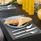 60 Piece Silverware Set for 12, Food-Grade Stainless Steel Utensils Set Includes Spoons Forks Knives, Sturdy Home Kitchen Eating Tableware Set,Wave Style Design & Mirror Polished - Dishwasher Safe