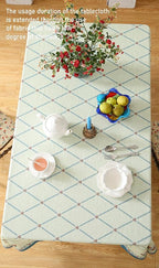 ISAENNE Designer Linen Floral Square Tablecloth,Light Green Farmhouse Durable Table Cloth,Fall Washable Decor Tablecloths for Dining Kitchen Thanksgiving Christmas,67"*67"-Floralsea B