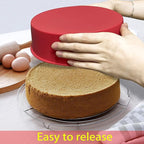 Heart Shaped Cake Pans, 3pcs 8 Inch Silicone Cake Pan for Baking, Heart Molds Silicone Non-Stick Quick Release Suitable, Easy Clean