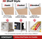HOMEDANT White 5 Tier Laminated Boltless Heavy Duty Garage Storage Adjustable Wide Size Metal Shelving Unit Utility Rack Shelves Organization Shelf Shed Warehouse 47.7" W x 18.2" D x 71.3" H 3Pack