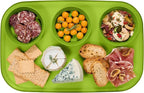 madesmart dipware 3 Bowl Serving Tray, Collapsible & Removable Dip Bowls for Charcuterie, Guacomole, Snacks, Veggies, Premium Dishwasher & Microwave Safe, Multipurpose Plate & Bowl, Lime