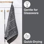All-Clad Solid Kitchen Towel: Highly Absorbent, Super Soft Long Lasting - 100% Cotton, 17"x30" Tea Towel for Cleaning & Drying Dishes, Pans, Glassware, or Countertops, (1-Pack), Pewter