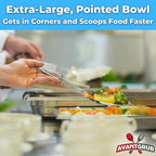 Super Strong, Ergonomic 11 in Serving Spoon 1 Pk. Big, Solid Stainless Steel Spoons for Cooking, Baking and Basting. Best Kitchen Flatware for Buffet and Banquet Service in Restaurants and Homes