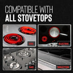 Hell's Kitchen Hybrid 8" Frying Pan, Tri-Clad Stainless Steel and Nonstick Ceramic PFAS Free, no PFOA, no PTFE, no Teflon, Non Toxic Cookware, Metal Utensil Safe, All Cooktops, Oven Safe