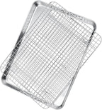 P&P CHEF 17.5 Inch Baking Sheet and Rack Set, Stainless Steel Cookie Sheets Oven Baking Pans Trays with Cooling Racks for Cooking & Roasting, Oven & Dishwasher Safe, (2Pcs)
