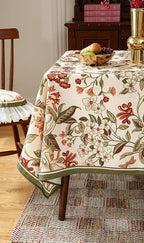 ISAENNE Designer Bohemian Linen Table Cloth for Rectangle Table,Colorful Floral Pattern Tablecloth,Wrinkle Resistant Decorative Tablecloths for Dining Thanksgiving Kitchen Party,55"*79"-Grace A