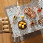 patdrea Designer Vintage French Extra Long Rectangular Tablecloth,Floral Birds Pattern Linen Table Cloth,Decorative Cover for Kitchen Dining Banquet,Christmas,Thanksgiving,67"x118"-Magnolia