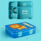 Personalized Bento Box for Kids with Safari Icon and Name - Lilac - 5 Compartments Drop-Proof Bento Box, Dishwasher Safe, Made with BPA-Free Materials, Bento Lunch Box for Kids and Toddlers