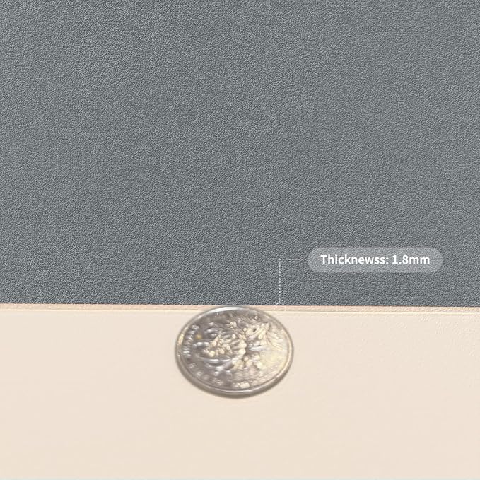 Leather Table Pad,1.8mm Thick,40x72 Inch,Dining Table Pad,Table Pads for Dining Room Table Rectangular,Table Protector for Dining Room Table(Off White+Light Gray,40x72)