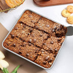 LIANYU 9 x 9 Inch Square Baking Cake Pan Set of 4, Stainless Steel Brownie Bread Cake Molds, Square Bakeware for Lasagna Pie, Oven & Dishwasher Safe