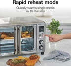 Hamilton Beach Sure Crisp 6-in-1 XL Digital Air Fryer Toaster Oven Combo, With Easy-Access French Doors, Bake, Broil, Toast, Pizza & Reheat Functions, 0.9 cu. ft. Capacity, Stainless Steel (31191)