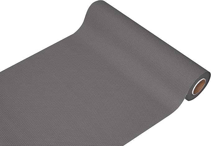 EVALAND 12" x 33 FT Non-Slip Shelf Liner, Non-Adhesive, BPA-Free, Waterproof Pantry Liner for Shelves, Easy to Cut, Oil-Proof Shelf Liners for Kitchen, Cabinets, Drawers, Refrigerator, Gray