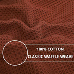 Homaxy 100% Cotton Waffle Weave Kitchen Dish Towels, Ultra Soft Absorbent Quick Drying Cleaning Towel, 13 x 28 Inches, 8-Pack, Rust