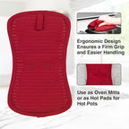All-Clad Premium Pot Holder & Heating Pad, (2-Pack) Heat Resistant to 500 Degrees, 100% Cotton 10"x6.25" for Kitchen and Barbeque, Chili Red