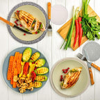 Trivets for Hot Dishes, Pots and Pans, 8 Inches Hot Pads 6 Pcs, Pot Holders for Kitchen, Heat Resistant Mat Protect Counter, Coasters Set Home Essentials Farmhouse Decor (Mix Gray)