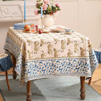patdrea Designer Leopard Animal Linen Small Table Cloth for Square Table,Vintage Breathable Soft Tablecloth,Dacorative Cover for Kitchen Dining,Holiday,Christmas,Thanksgiving,67"x67"-from