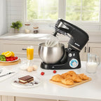 Sunvivi 3-in-1 Multifuctional Stand Mixer: 400W Kitchen Electric Mixer, Tilt-Head, 6.5QT Dough Mixer Machine with Stainless Steel Bowl, Meat Grinder, Juice Blender – Ideal for Baking, Cooking