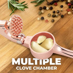 Zulay Kitchen Premium Garlic Press - Durable Garlic Masher with Soft, Easy to Squeeze Handle - Garlic Mincer Tool - Sturdy Easy to Clean Garlic Crusher (Rose Gold)