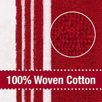 All-Clad Dual-Purpose Kitchen Towels: Highly Absorbent - 100% Cotton, 17"x30" Dish Towels for Cleaning & Drying Dishes & Glassware, 3-Pack, Chili