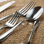 Alata Alice 65-Piece Silverware Set Stainless Steel Flatware Set,Service for 12,Mirror Polished Cutlery Set,Dishwasher Safe