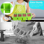 Silicone Freezer Tray With Lid - Silicone Freezer Food Molds- Large Ice Cube Tray,Silicone Freezer Container,Freeze & Store Soup, Sauce, Broth,Leftovers - Makes 4 Perfect 1 Cup