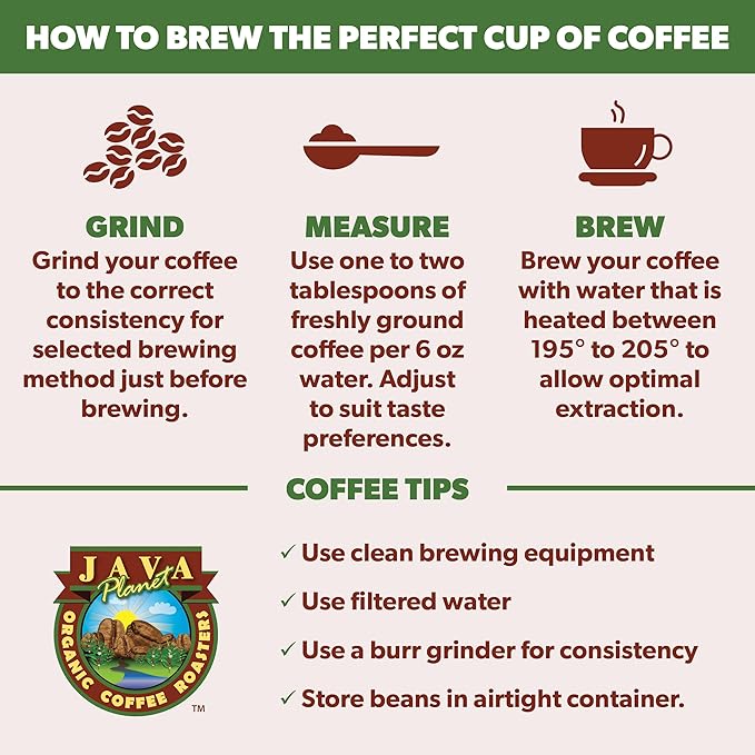 Low Acid Organic Coffee – Whole Bean, Mold-Free & Stomach Friendly by Java Planet, Good Morning Blend Coffee, Medium Roast, Smooth Full Flavored, 2x1LB Bag