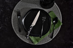 DURA LIVING 8-Piece Serrated Kitchen Steak Knife Set – Forged High Carbon Stainless Steel, Ultra Sharp, Ergonomic Black Handles, Durable Dinner Knives, Black Handle