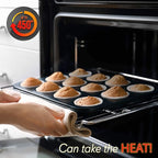 NutriChef Stackable Non-Stick Baking Pans Set – Carbon Steel Bakeware Set w/ Cookie Sheet, Muffin & Loaf Pan, Double Coated for Easy Release, Oven & Dishwasher Safe, Resists Warping, – Easy to Clean
