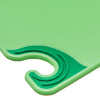 San Jamar Saf-T-Grip Plastic Cutting Board with Safety Hook, 12" x 18" x 0.5", Green