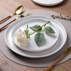 AmorArc Ceramic Dinnerware Sets with Pasta Bowls for 6, Handpainted Plates and Bowls Set with Rustic Terracotta Underside, Scratch Resistant Dishes Set, Dishwasher & Microwave Safe, 24 Pcs