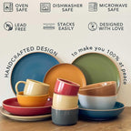 Mora Ceramic Ramekins - 8oz, Set of 6 - Small Oven Safe Baking Dishes/Cups - For Personal Pudding, Creme Brulee, Souffle, Serving Dip, Custard, Ice Cream - Single Mini Bowls - Artisan Colors