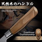 Purple Dragon Santoku Knife 7 Inch Japanese Chef Knife for Chopping Meat Cutting Vegetables, German Vg10 Steel Blade, Ergonomic Wooden Handle, Gift Box