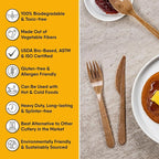 Premium Quality100% Biodegradable Knives Made of Vegetable Fibers, 100 PCS of 6.7” Long Heavy-Duty and Splinter Free Eco-Friendly Knives, Perfect Sustainable Cutlery for All Types of Occasions