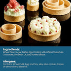 Cambie Sweet Round Mini Tart Shells, 1.38" Diameter, French Style Tart Shells with White Chocolate Coating (Pack of 96)