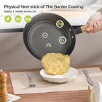 YUTANN 8&10&12 Inch Non-stick Cast Iron Skillet,Enameled Pre-seasoned Frying Pan with Detachable Handle,Lightweight,Dishwasher Oven Safe (500°F)