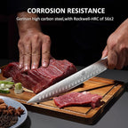 YOTSUBA Carving Knife for Meat, 10" Slicing Knife, High Carbon Steel Brisket Knives with Ergonomic Handle, Butcher Breaking Knives for Meat Cutting and Cooking with Gift Box