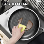 Non Stick Frying Pans, 12 inch with Lid Hybrid Frying Pans Nonstick,non stick Stainless Steel Skillets, Dishwasher/Oven Safe Cookware, Induction Compatible, PFOA Free Cookware