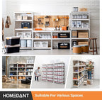 HOMEDANT 5 Tier White Storage Shelves Adjustable Laminated Boltless Garage Metal Shelving Unit Heavy Duty Utility Rack Shelf Warehouse Pantry Closet Kitchen 35.9" W x 16.2" D x 71.3" H White 1Pack