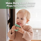 Haakaa Chilly Monster Breastmilk Popsicle Molds, Silicone Popsicle Molds for Baby Teething Relief, BPA Free Frozen Breast Milk Teether Popsicle Maker & Ice Pop Molds for Infant 6m+ (Blush + Pea Green）