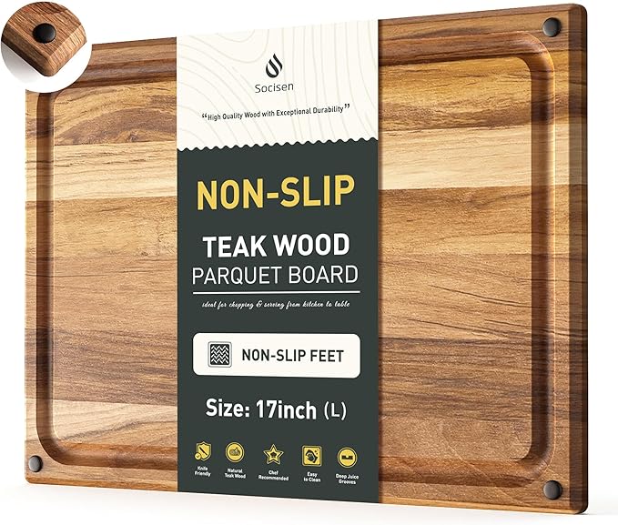 Cutting Board Wood Chopping Board Double Sided Charcuterie Boards Serving Board Kitchen Essential House Warming Hostess Host Gift Serving Tray for Christmas Wedding Birthday Anniversary Silver