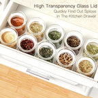ZENS 10oz Glass Jars with Airtight Lid, 4 Pack Glass Kitchen Canisters Set for Spice, Loose Tea, Small Clear Glass Storage Jars with Labels for Herbs, Sugar