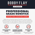 GreenPan x Bobby Flay 2 Piece- 8” and 10” Nonstick Frying Pan Skillet Set, PFAS-Free Diamond Ceramic, Induction Suitable, Stay-Cool Silicone Handle, Easy Clean Dishwasher & Oven Safe, Black