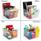 ClearSpace Clear Plastic Storage Bins – XL 4 Pack Perfect for Kitchen,Fridge, Pantry Organization, Cabinet Organizers