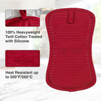 All-Clad Premium Pot Holder & Heating Pad, (2-Pack) Heat Resistant to 500 Degrees, 100% Cotton 10"x6.25" for Kitchen and Barbeque, Chili Red