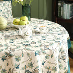 patdrea Designer Linen Vintage Round Table Cloth,Vintage Green Floral Pattern Durable Tablecloth,Table Cover Decor for Kitchen Dining,Parties,Christmas,Thanksgiving,Party,Diameter 55"-Noah